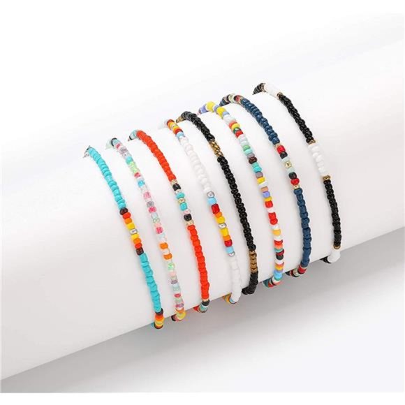 Colorful Boho Anklets Set for Women & Girls - Picture 4 of 5